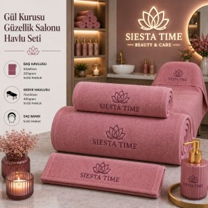 Gül Kurusu 6'lı Güzellik Salonu Havlu Seti